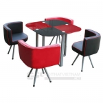Bàn ghế cafe B38 có 4 chỗ ngồi nhỏ gọn